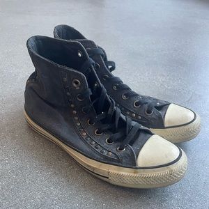 High Top Converse with Turquoise Detailing